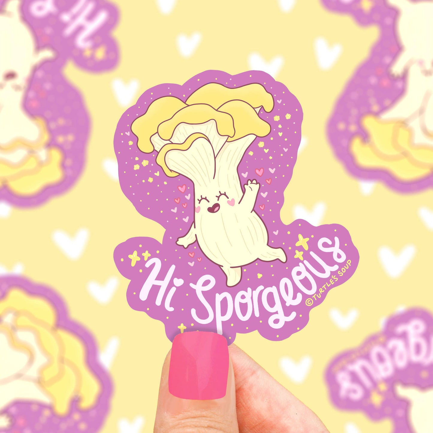 Hi Sporgeous Funny Mushroom Pun Waterproof Vinyl Sticker