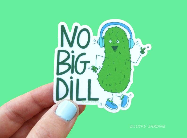Pickle No Big Dill, Retro Sneakers, Funny Vinyl Sticker