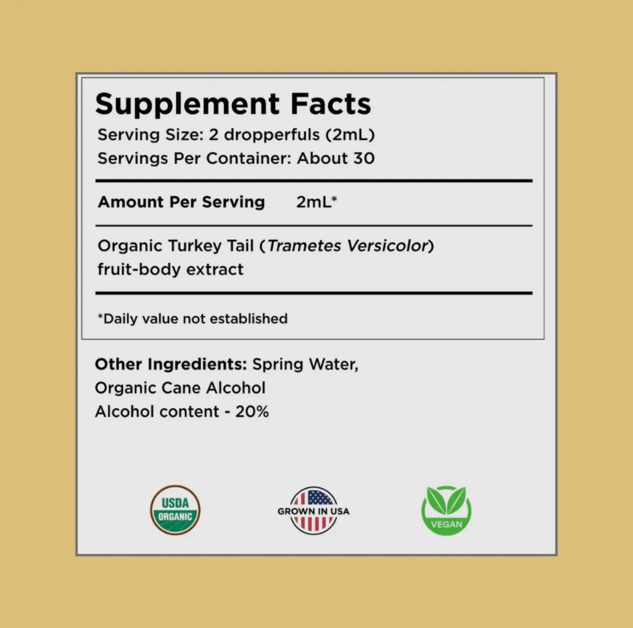 Organic Turkey Tail Mushroom Tincture - Immunity image 1