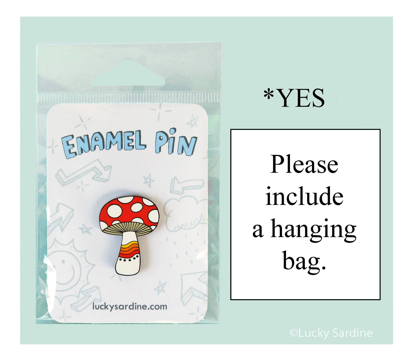 Mushroom Rainbow, Magic Shroom, Retro Vintage 70s Enamel Pin