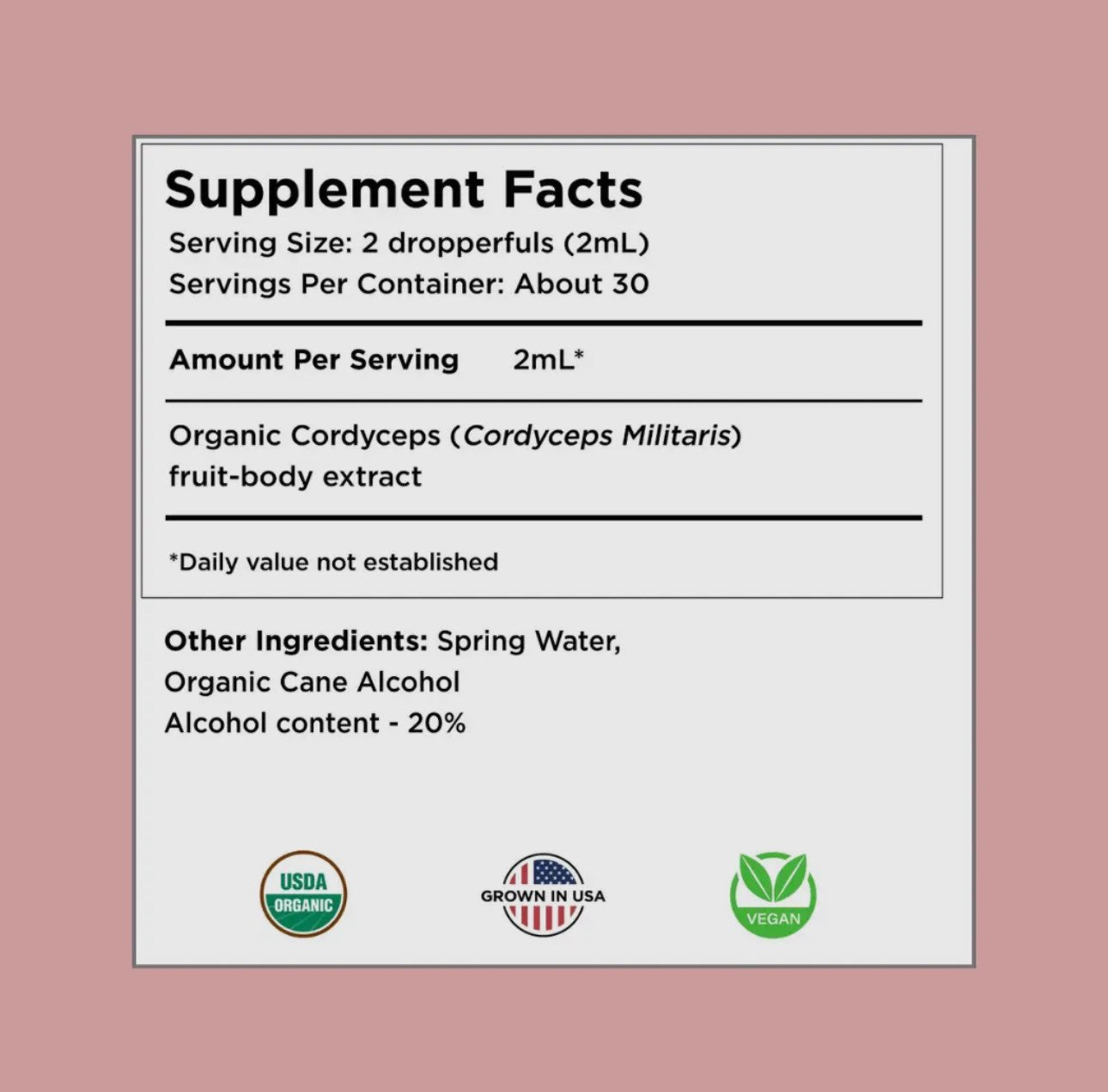ā” Organic Cordyceps Mushroom Tincture - Energy