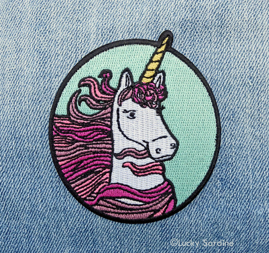 Unicorn Magical Beast, 70s & 80s Embroidered Iron-On Patch