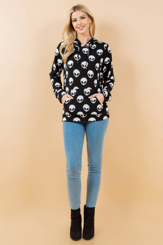 All Over Alien Pullover Hoodie