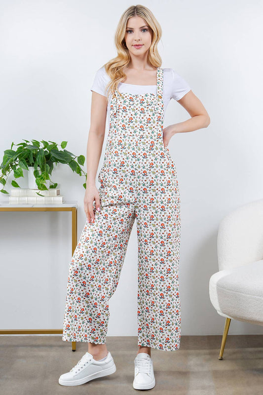 Retro Mushroom Plus Size Overall Jumpsuit
